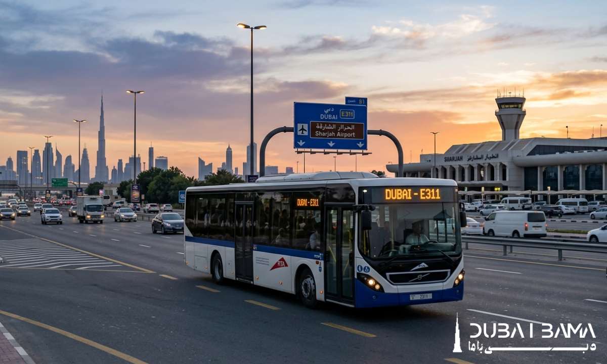 اتوبوس از فرودگاه شارجه به دبی